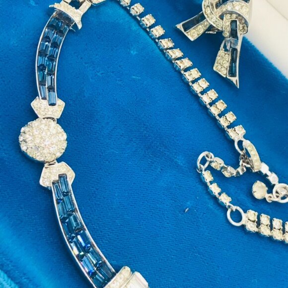 Rare Marcel Boucher Pavé Hemisphere or Pom Pom Necklace and Earrings Set - Picture 6 of 16